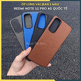 Ốp lưng redmi note 11 pro quốc tế chống vân tay nhựa cứng viền đen vải jean 1 màu phụ kiện điện thoại huỳnh tân store