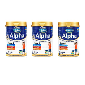 Bộ 3 Lon Sữa Bột Vinamilk Dielac Alpha 4 - Hộp Thiếc 900g
