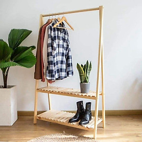 Mua Kệ giá treo quần áo chữ A 2 tầng Gỗ thông cao cấp nhập khẩu GT1