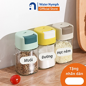 Mua Hũ đựng gia vị - Lọ đựng gia vị thủy tinh nút bấm định lượng cao cấp Waternymph (tặng kèm nhãn dán)