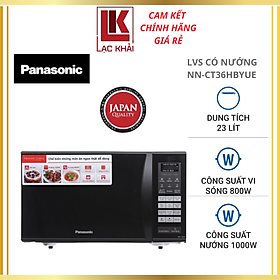 Lò vi sóng Panasonic NN-CT36HBYUE - Có nướng đối lưu, Dung tích 23L, Công suất vi sóng 800W, Công suất nướng 1000W, 14 thực đơn tự động, Bảng điền khiển điện tử - Hàng chính hãng - Bảo Hành Chính Hãng 12 tháng