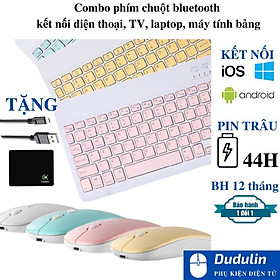 Combo bàn phím & chuột không dây bluetooth nhiều màu sắc nhỏ gọn cho điện thoại máy tính bảng ipad laptop macbook tivi