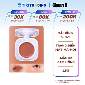 [MỚI] Má Hồng Kem Đa Năng 3-in-1 Trang Điểm Má Mắt Môi Mịn Lì Dễ Tán Bền Màu Glamrr Q Mellow Touch Lip Cheek Pot (1.8g) màu 02