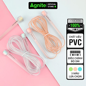 Dây nhảy tập thể dục trong suốt agnite chính hãng - lõi nhựa pvc cao cấp - dài 2.8m - màu hồng/xanh dương/xanh lá - f4122