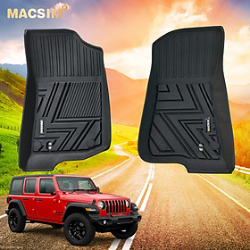 Thảm lót sàn xe ô tô Jeep Wrangler Rubicon New 2019 đến nay Nhãn hiệu Macsim chất liệu nhựa TPE đúc khuôn cao cấp - màu đen