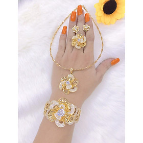 BỘ trang sức hoa xoáy mạ vàng 18k mã 806b