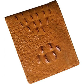 Bop ví nam dáng ngang trẻ trung chất da bò nguyên tấm 100% dập vân cá sấu VDN01 (màu nâu)