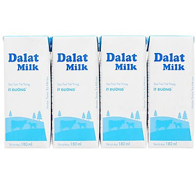 [Chỉ giao HCM] Sữa tươi tiệt trùng Dalat ít đường 4x180ml-3499568