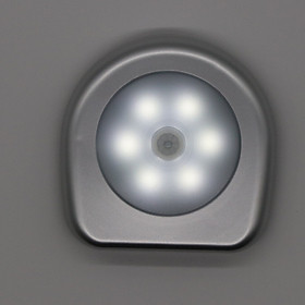 6LEDs Motion Sensor Cabinet Light Arch Shape Night Lamp for Wardrobe Cupboard Closet Style:Silver shell