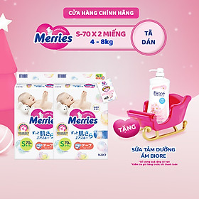 Combo 2 Tã/bỉm dán Merries Đủ Size NB76/S70/M56/L48/XL40