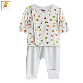 Bộ sơ sinh dài tay Babiboo quần áo tay dài bé trai, bé gái chất viscose mềm mát BTK71+BTK26