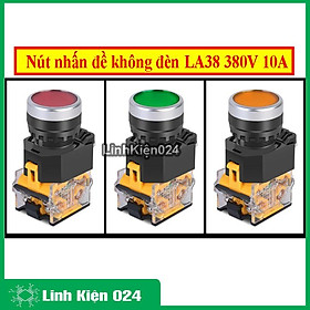 Mua Nút Nhấn Đề Nhả Không Đèn LA38 380V 10A 2 Tiếp Điểm