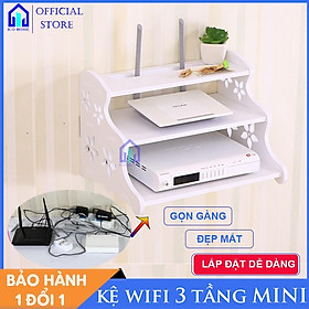 Mua Kệ wifi treo tường 3 tầng KHÔNG CẦN KHOAN nhỏ gọn thông minh tiện lợi- Ico Home