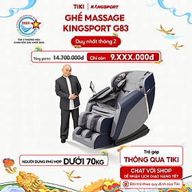 Ghế massage KINGSPORT G83 hệ thống con lăn hiện đại, con lăn lòng bàn chân 3 cấp độ, nhiệt hồng ngoại kép