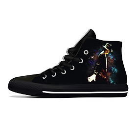 LCRTZKG Hot Pop King Michael Jackson Rock Âm nhạc Thời trang Casual Giày cao gót Breathable cho nam giới và phụ nữ Giày thể thao Trọng lượng nhẹ