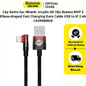 Cáp Game Sạc Nhanh, truyền dữ liệu Baseus MVP 2 Elbow-shaped Fast Charging Data Cable USB to iP 2.4A CAVP000020- Hàng chính hãng