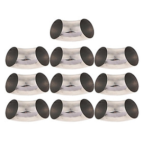 10x Auto 201 Stainless Steel 2.5inch 63mm 90° Exhaust Pipe Thickness:1mm