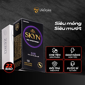 Combo Mỏng Chạm Đỉnh - Bao cao su LifeStyles Zero 12 bao + 1 Bao cao su Lifestyles Skyn Elite Nonlatex 10 bao