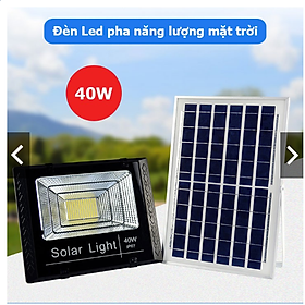 Đèn PHA LED năng lượng mặt trời, 60W tấm pin ròi, dây 5m, cảm biến ánh sáng