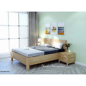 Giường ngủ gỗ sồi mẫu đơn giản vai to, hàng giá xưởng báo chất lượng