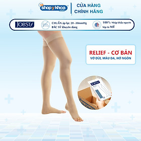 Vớ y khoa đùi Hỗ Trợ Điều Trị suy giãn tĩnh mạch chân JOBST Relief chuẩn áp lực 20-30mmHg - Da (tất y khoa)