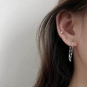 Đôi bông tai hoa tai mắt xích chữ nhật quyễn rũ lạ mắt