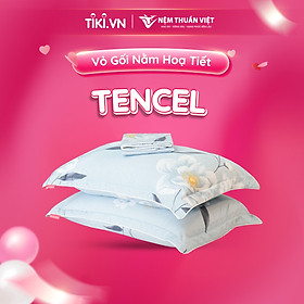 Vỏ Áo gối nằm Thuần Việt - Lụa Tencel Thoáng Mát, Thấm Hút Mồ Hôi Tốt - Họa Tiết Hoa Văn - Đa Dạng Họa Tiết