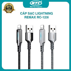 Mua Cáp sạc và truyền dữ liệu Remax RC-123i cổng LN dài 1m max 2.1A - đèn led báo pin ngắt sạc khi đầy (nhiều màu) - Hàng Chính Hãng