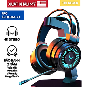 Mua | Xuất Khẩu Mỹ | - Tai Nghe Chụp Tai Có Dây Chơi Game Có Mic Kết Nối Jack USB / Jack 3.5mm - The Deosd WH/G - Hàng Chính Hãng