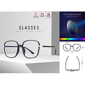 Gọng Kính Giả Cận Nam Nữ Tròng Chống Ánh Sáng Xanh Thời Trang Hàn Quốc VINIEL VINIEL ABL6L + Tặng 8 miếng đệm mũi chống trượt - Hàng Chính Hãng