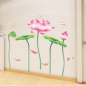 Decal dán tường luvina hoa sen thẳng ay997