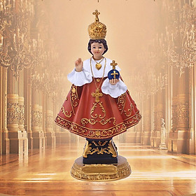 Resin Infant Jesus Figurine Sculpture Jesus Statue Religious Craft for Living Room Car Office Church Decor