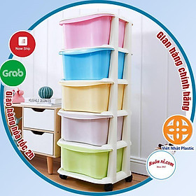 Mua Tủ nhựa đa sắc màu 5 tầng nhựa Việt Nhật  tủ đựng quần áo  đồ dùng đa năng có bánh xe (MS: 3638) -Buôn rẻ 01265
