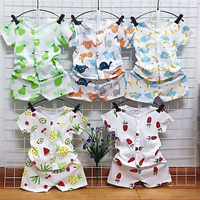 Bộ cộc tay cài vai cotton giấy cho bé sơ sinh, hàng đẹp