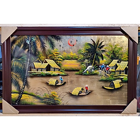 Mua TRANH VẼ SƠN MÀI - PHONG CẢNH QUÊ HƯƠNG  NAM BỘ