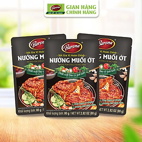 Combo 3 Gói Gia Vị Nướng Muối Ớt Barona 80g ướp ngon chuẩn vị không cần nêm nếm