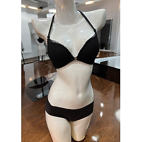Bộ đồ lót ren cài trước mút mỏng lưng chữ T quần lót viền ren nguyên mông