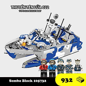Đồ chơi Lắp ráp Thuyền Tên lưa Type 022, Sembo Block 105732 Missle Boat