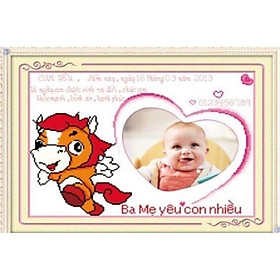 Mua Tranh thêu chữ thập 12 con giáp khung hình cho bé-Con Ngựa (53*38cm) chưa thêu
