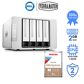 Mua Combo ổ cứng mạng Nas TerraMaster F4-210 2GB 4 khay + ổ cứng Nas HDD Toshiba  N300 4TB - hàng chính hãng