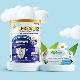 Sữa Bột Dinh Dưỡng SunBaby Bone Plus Dành Cho Người Lớn Tuổi, Người Cần Hỗ Trợ Về Cơ Xương Khớp (900g) RR2810_Tặng một bịch khắn ướt sunbaby 100 tờ màu ngẫu nhiên