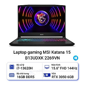 Mua MSI Katana 15 B13UDXK-2269VN (Intel Core i7-13620H | RTX 3050 6GB | 15.6 inch FHD | 8GB | 1TB | Win 11 Home | Đen) - HÀNG CHÍNH HÃNG