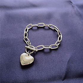 Lắc tay xích trái tim phong cách Hàn Quốc