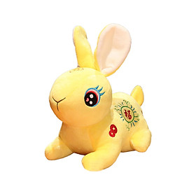 Chinese Lunar New Year Rabbit Plush Toys Simulation Stuffed Animal, Throw Pillow Bunny Figurine for Cafes Desk Car Decoration Birthday Gifts