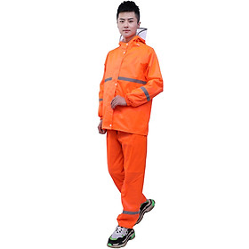 Mua Bộ quần áo mưa cao cấp màu cam có vệt phản quang chống nước tuyệt đối AMB04