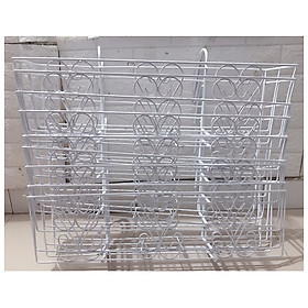 10 Giỏ Sắt Treo Chậu Hoa Ban Công Hình Chữ Nhật KT 56x18x15Cm - Màu Trắng
