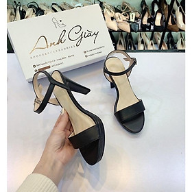 SD09 - Sandal nâng đế quai ngang da lì gót dẹt 9p hàng Việt Nam xuất khẩu