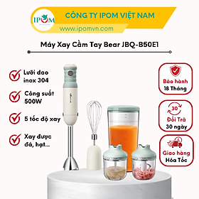 Mua Máy Xay Cầm Tay Bear Đa Năng Xay Ăn Dặm  Xay Cháo  Xay tỏi ớt  Xay Hạt  Đánh Trứng Cầm Tay Tiện Lợi - JBQ-B50E1 - Hàng Chính Hãng Bảo Hành 18 Tháng
