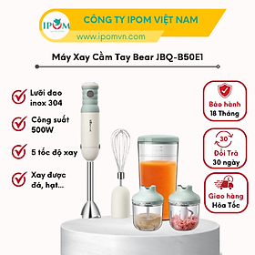 Máy Xay Cầm Tay Bear Đa Năng Xay Ăn Dặm, Xay Cháo, Xay tỏi ớt, Xay Hạt, Đánh Trứng Cầm Tay Tiện Lợi - JBQ-B50E1 - Hàng Chính Hãng Bảo Hành 18 Tháng