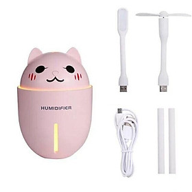 Mua Máy phun sương tạo ẩm không khí 3 in 1 hình mèo độc đáo ( kèm 1 quạt USB và 1 đèn Led)